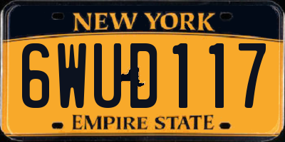 NY license plate 6WUD117