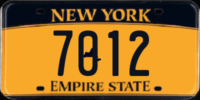 NY license plate 7012