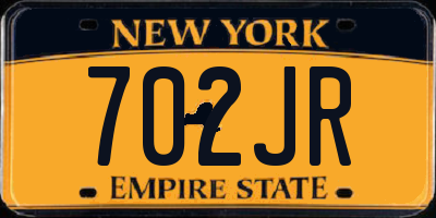 NY license plate 702JR