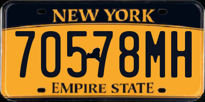 NY license plate 70578MH