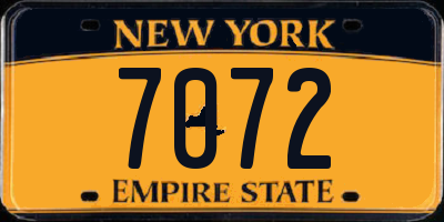 NY license plate 7072