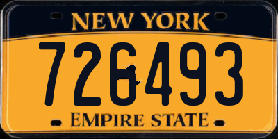 NY license plate 726493