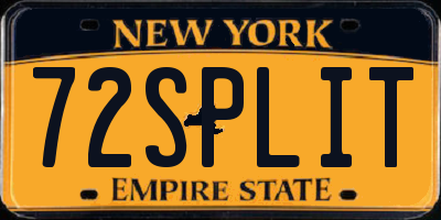 NY license plate 72SPLIT