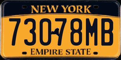 NY license plate 73078MB