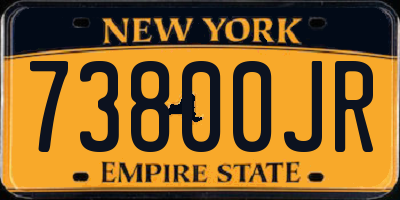 NY license plate 73800JR