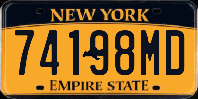 NY license plate 74198MD