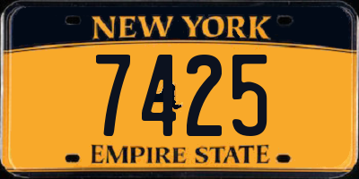 NY license plate 7425