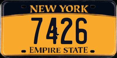 NY license plate 7426