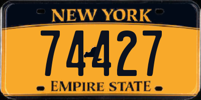 NY license plate 74427