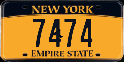 NY license plate 7474