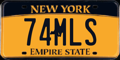 NY license plate 74MLS