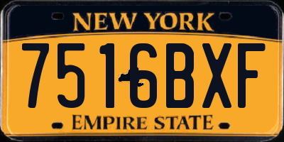 NY license plate 7516BXF