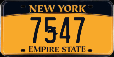 NY license plate 7547