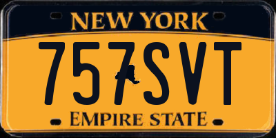 NY license plate 757SVT