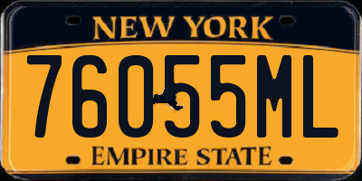 NY license plate 76055ML