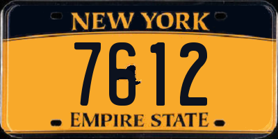 NY license plate 7612