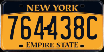 NY license plate 764438C