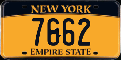 NY license plate 7662