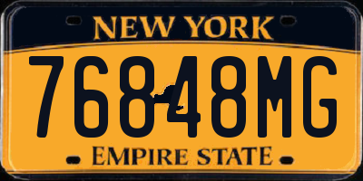 NY license plate 76848MG