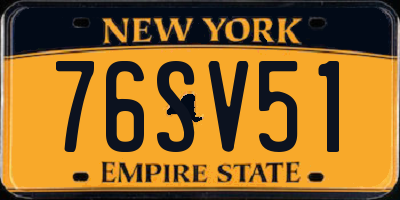 NY license plate 76SV51