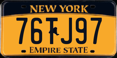 NY license plate 76TJ97