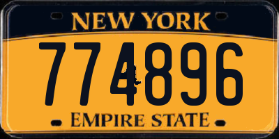 NY license plate 774896