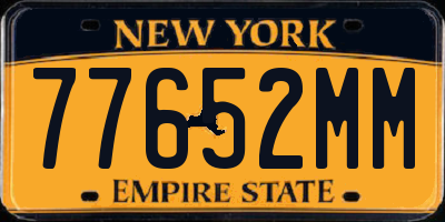 NY license plate 77652MM