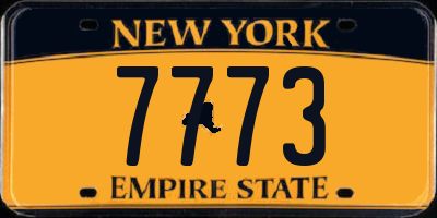 NY license plate 7773