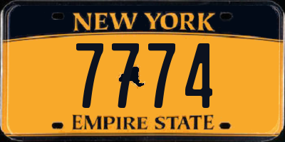 NY license plate 7774