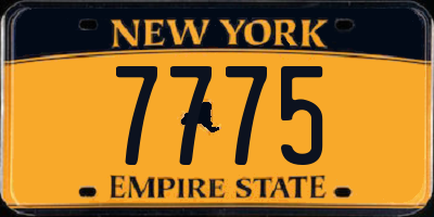 NY license plate 7775