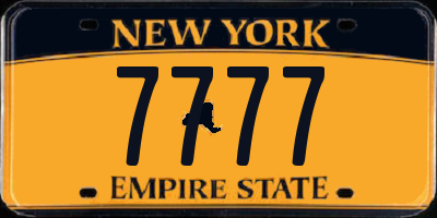 NY license plate 7777