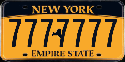 NY license plate 7777777