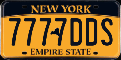 NY license plate 7777DDS