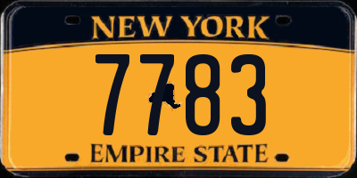 NY license plate 7783