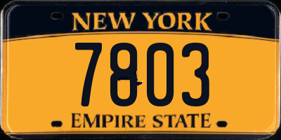 NY license plate 7803