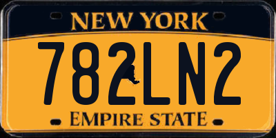 NY license plate 782LN2