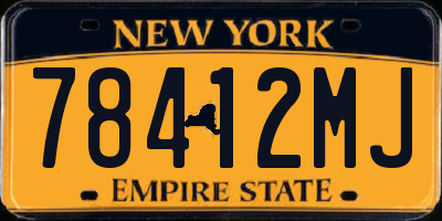 NY license plate 78412MJ