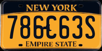 NY license plate 786C63S