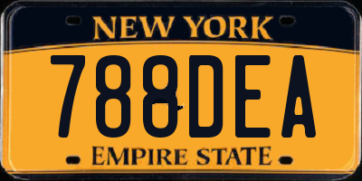 NY license plate 788DEA