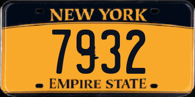 NY license plate 7932