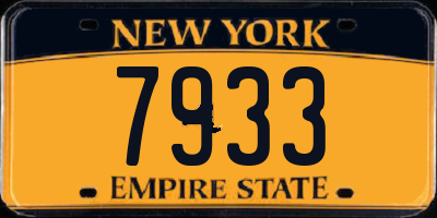 NY license plate 7933