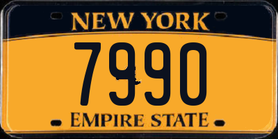 NY license plate 7990