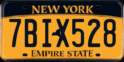 NY license plate 7BIX528