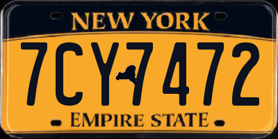 NY license plate 7CY7472