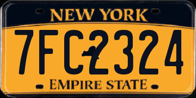 NY license plate 7FC2324