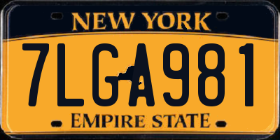 NY license plate 7LGA981