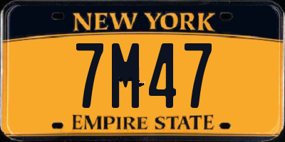 NY license plate 7M47