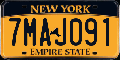 NY license plate 7MAJ091