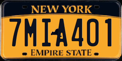 NY license plate 7MIA401