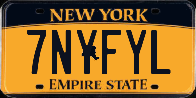 NY license plate 7NYFYL